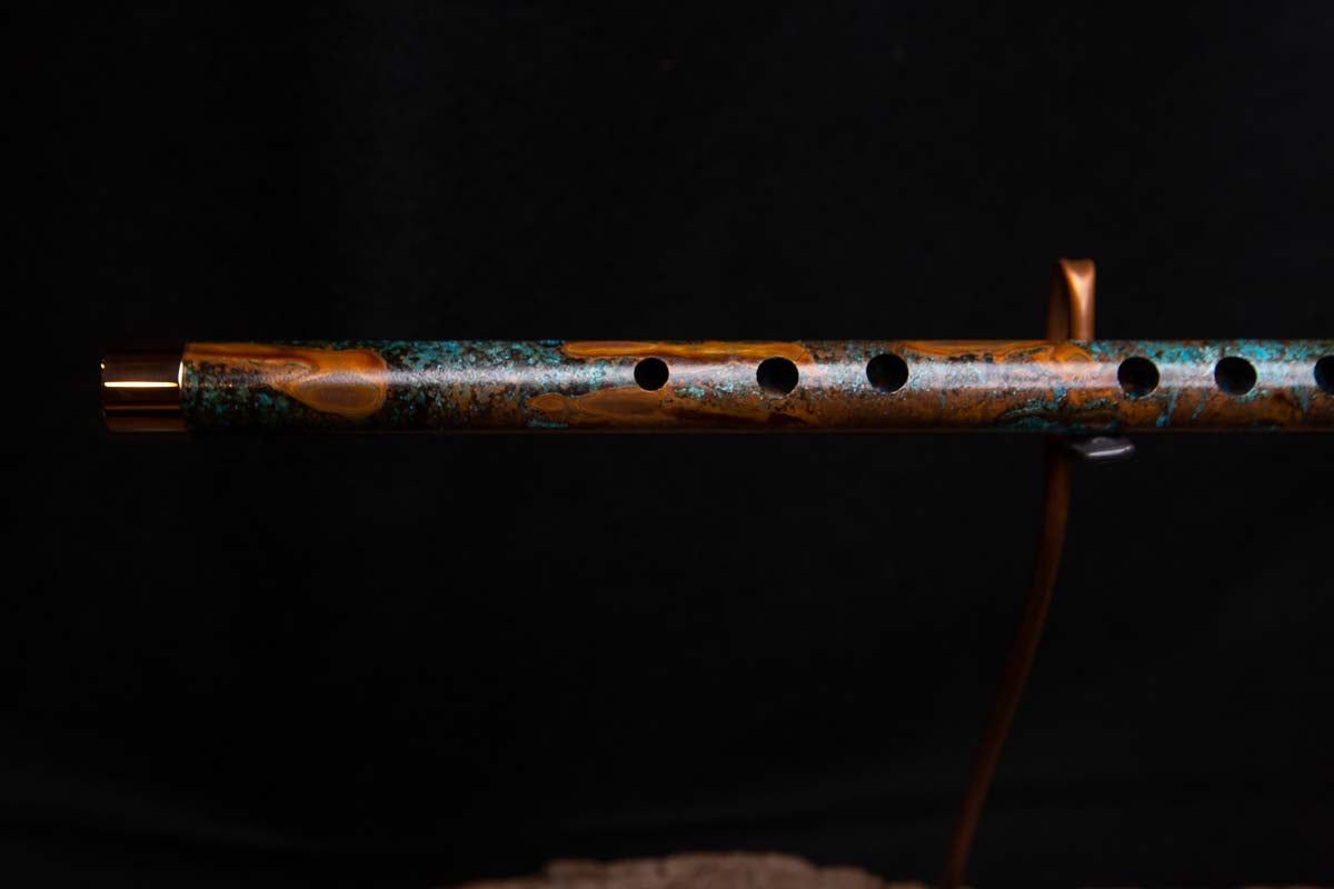 Copper Flute #0027 in Turquoise Burl - Low C