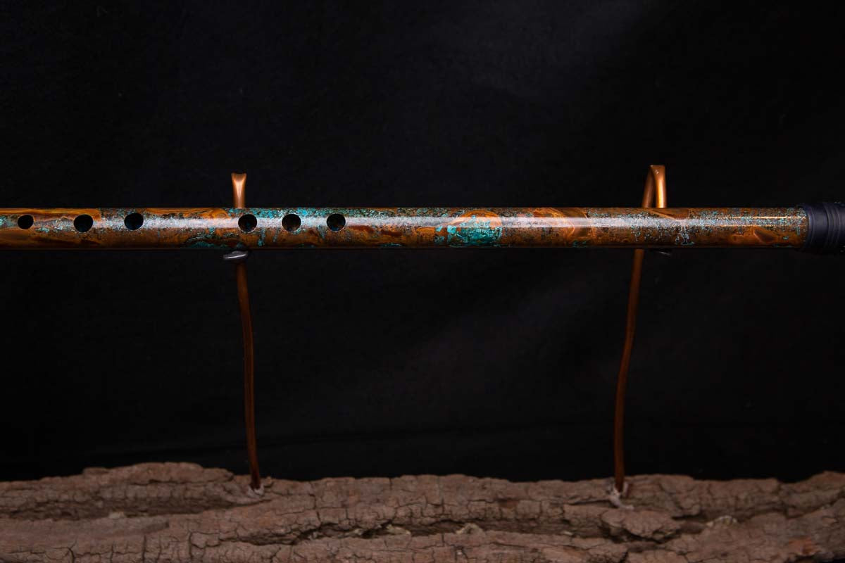 Copper Flute #0027 in Turquoise Burl - Low C