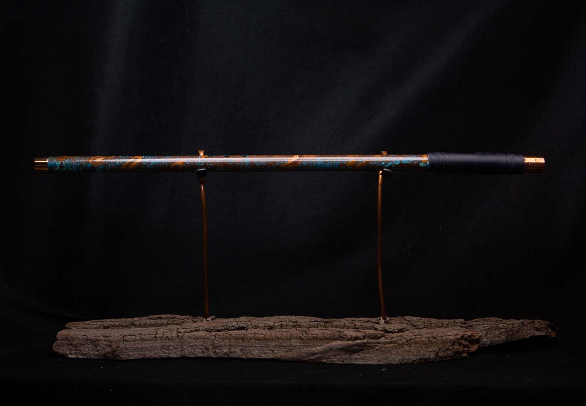 Copper Flute #0030 in Turquoise Burl - Low C