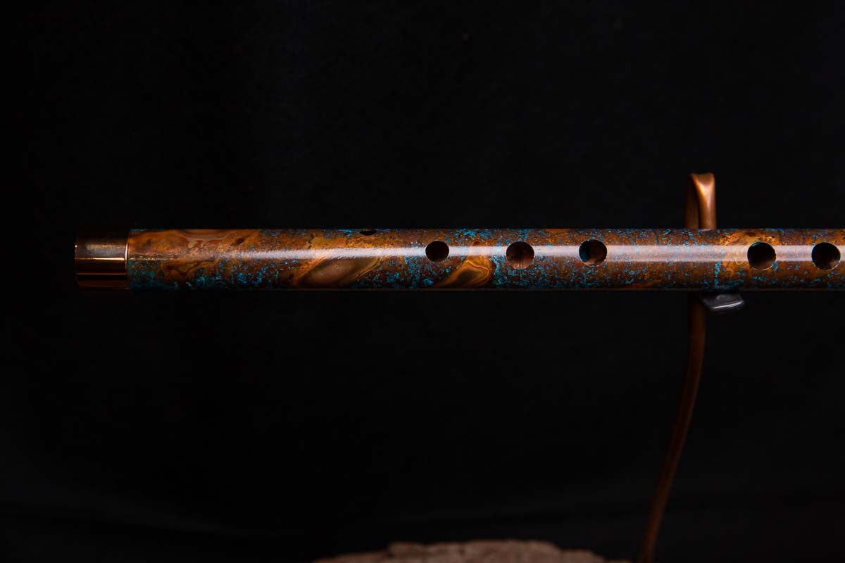 Copper Flute #0030 in Turquoise Burl - Low C