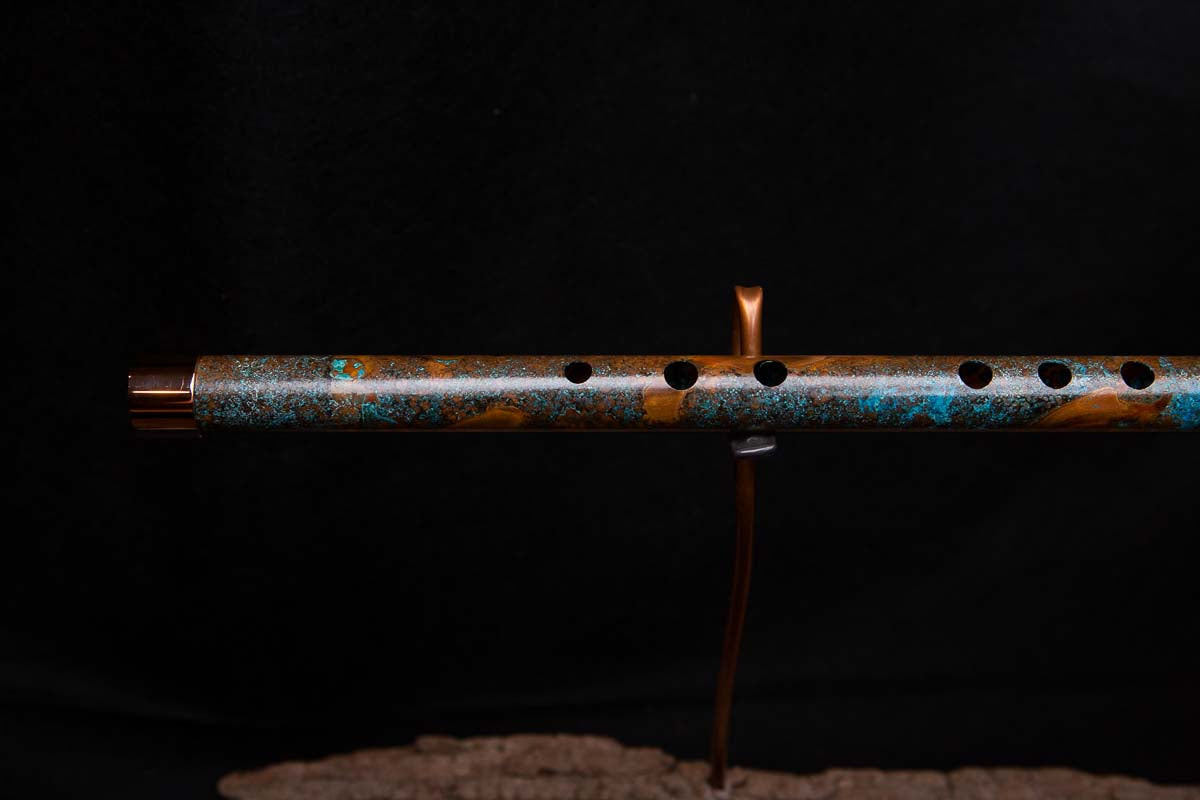 Copper Flute #0031 in Turquoise Burl - Low C
