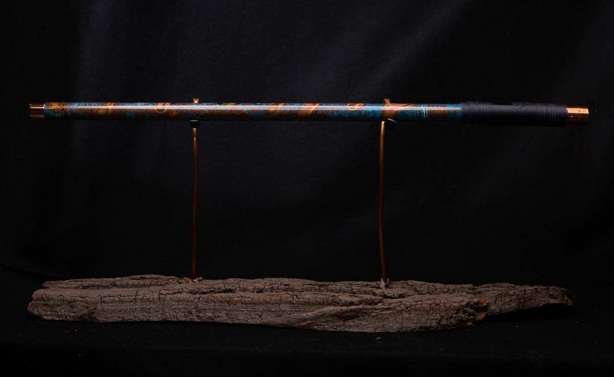 Copper Flute #0032 in Turquoise Flame - Low C