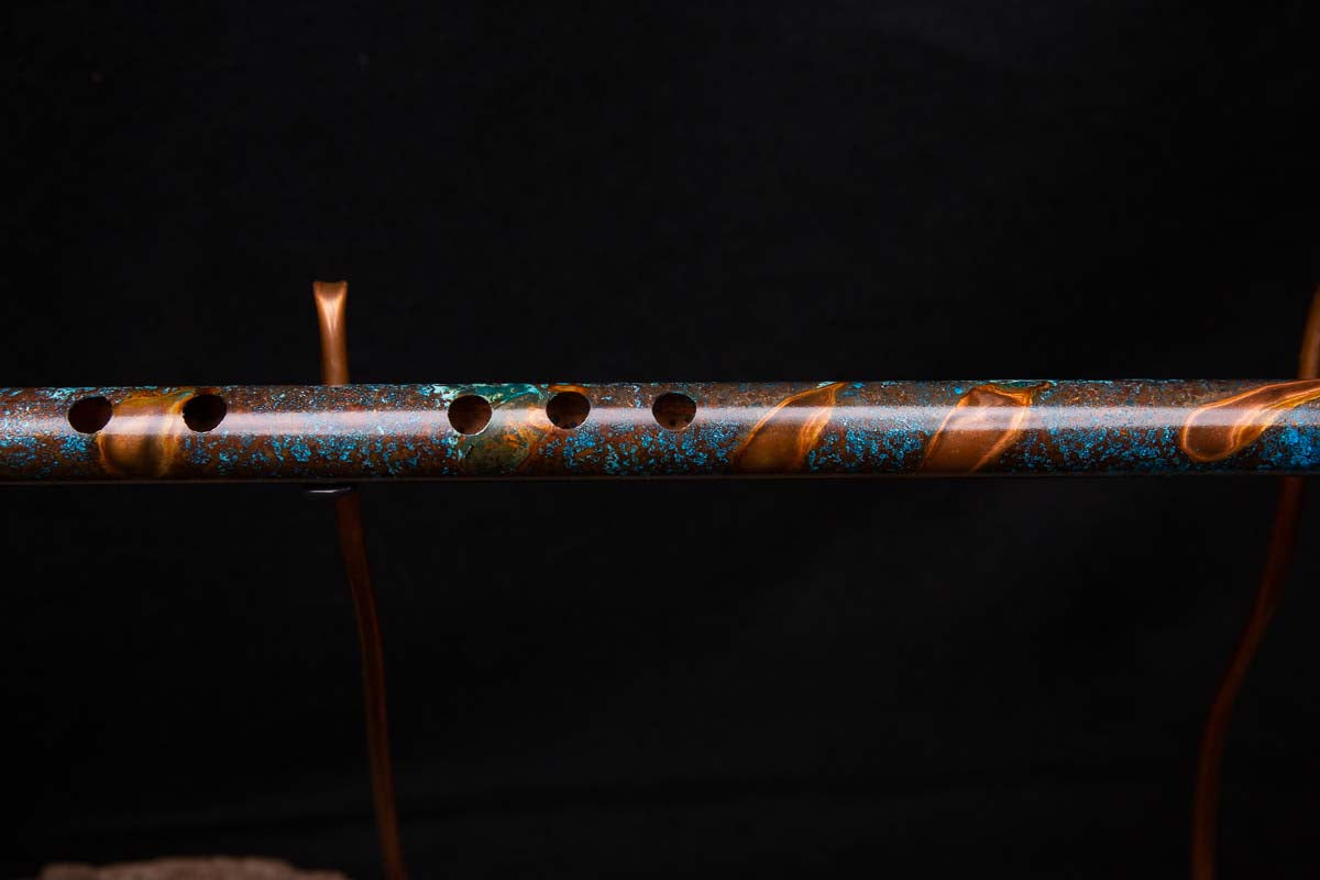 Copper Flute #0032 in Turquoise Flame - Low C