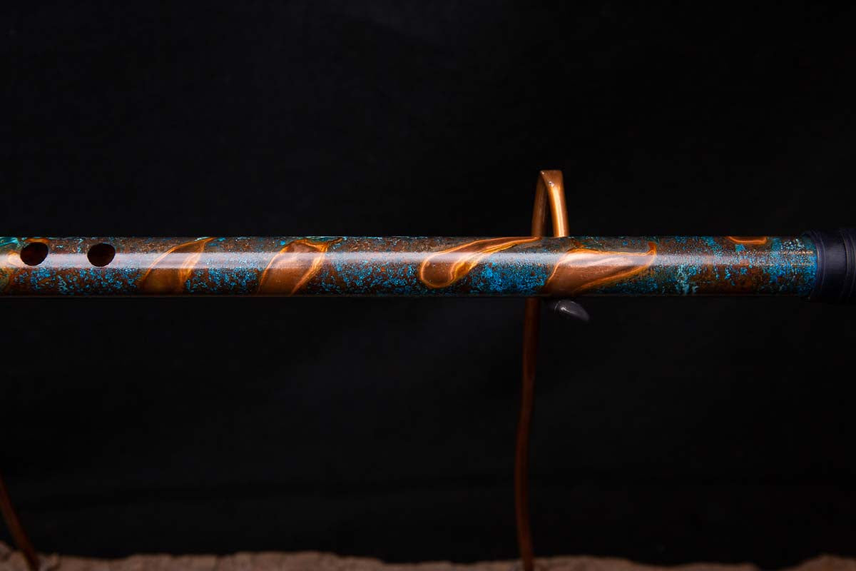 Copper Flute #0032 in Turquoise Flame - Low C