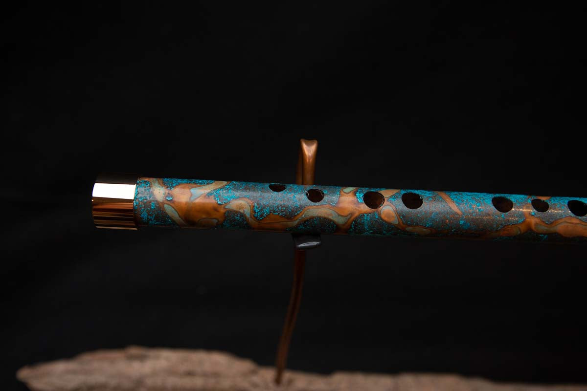 Lullaby Edition Copper Flute #LE0001 in Turquoise Summer