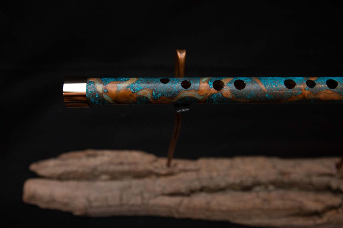 Lullaby Edition Copper Flute #LE0001 in Turquoise Summer