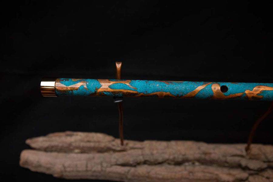 Lullaby Edition Copper Flute #LE0001 in Turquoise Summer