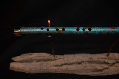 Lullaby Edition Copper Flute #LE0003 in Turquoise Waves
