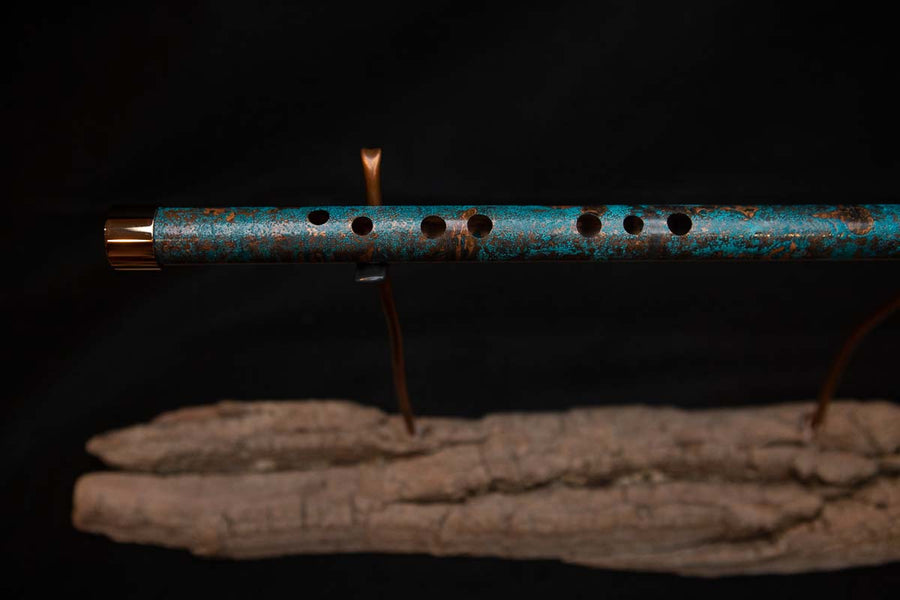 Lullaby Edition Copper Flute #LE0003 in Turquoise Waves