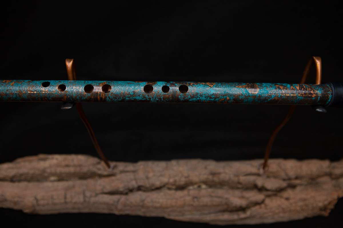 Lullaby Edition Copper Flute #LE0003 in Turquoise Waves