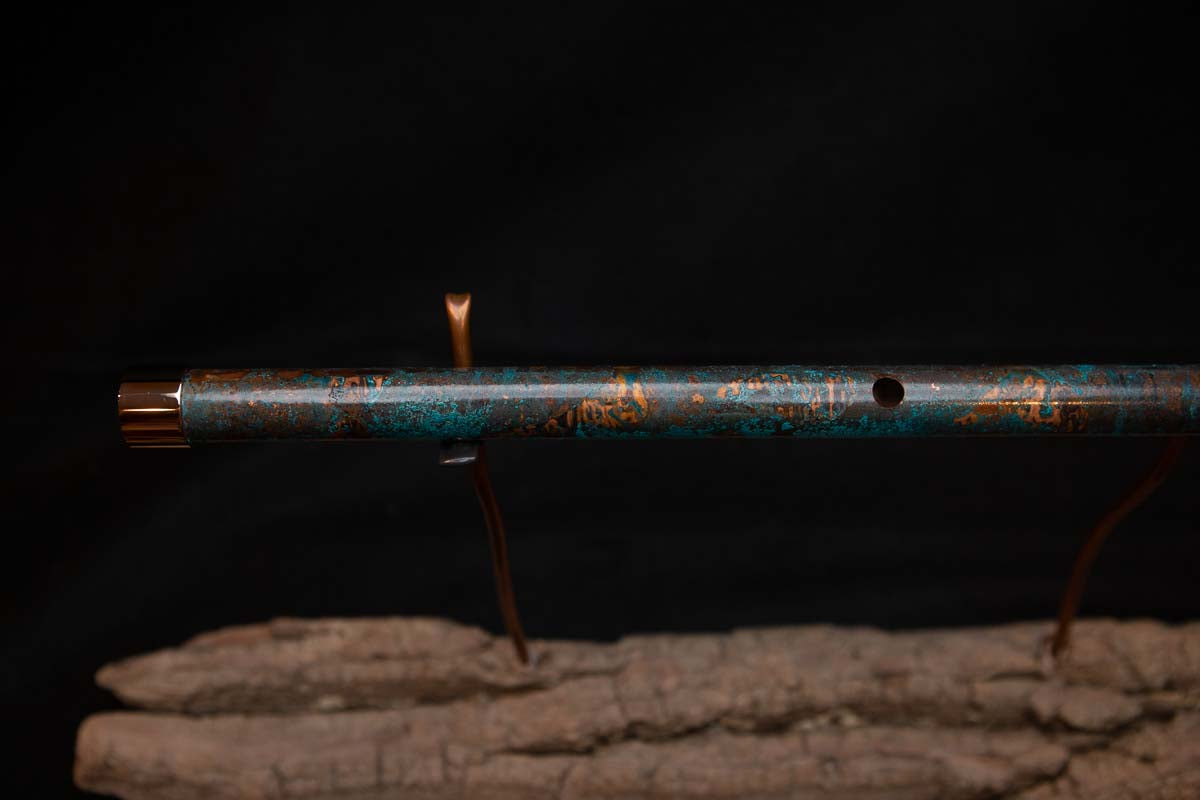 Lullaby Edition Copper Flute #LE0003 in Turquoise Waves