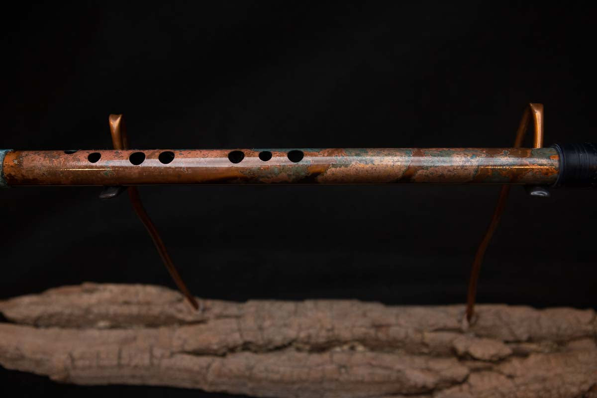 Lullaby Edition Copper Flute #LE0005 in Autumn Patina w/Midnight Ocean Endcap