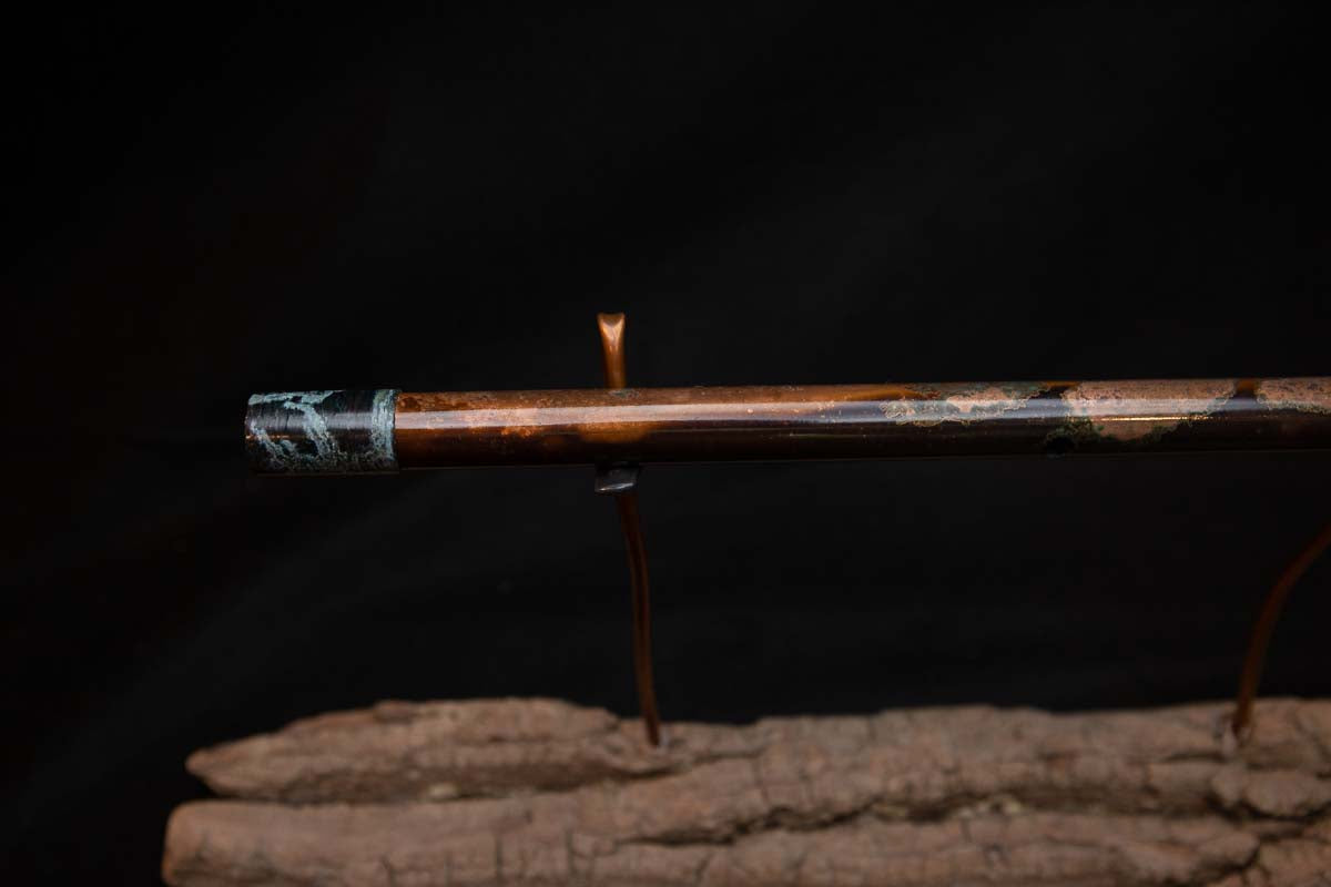 Lullaby Edition Copper Flute #LE0005 in Autumn Patina w/Midnight Ocean Endcap