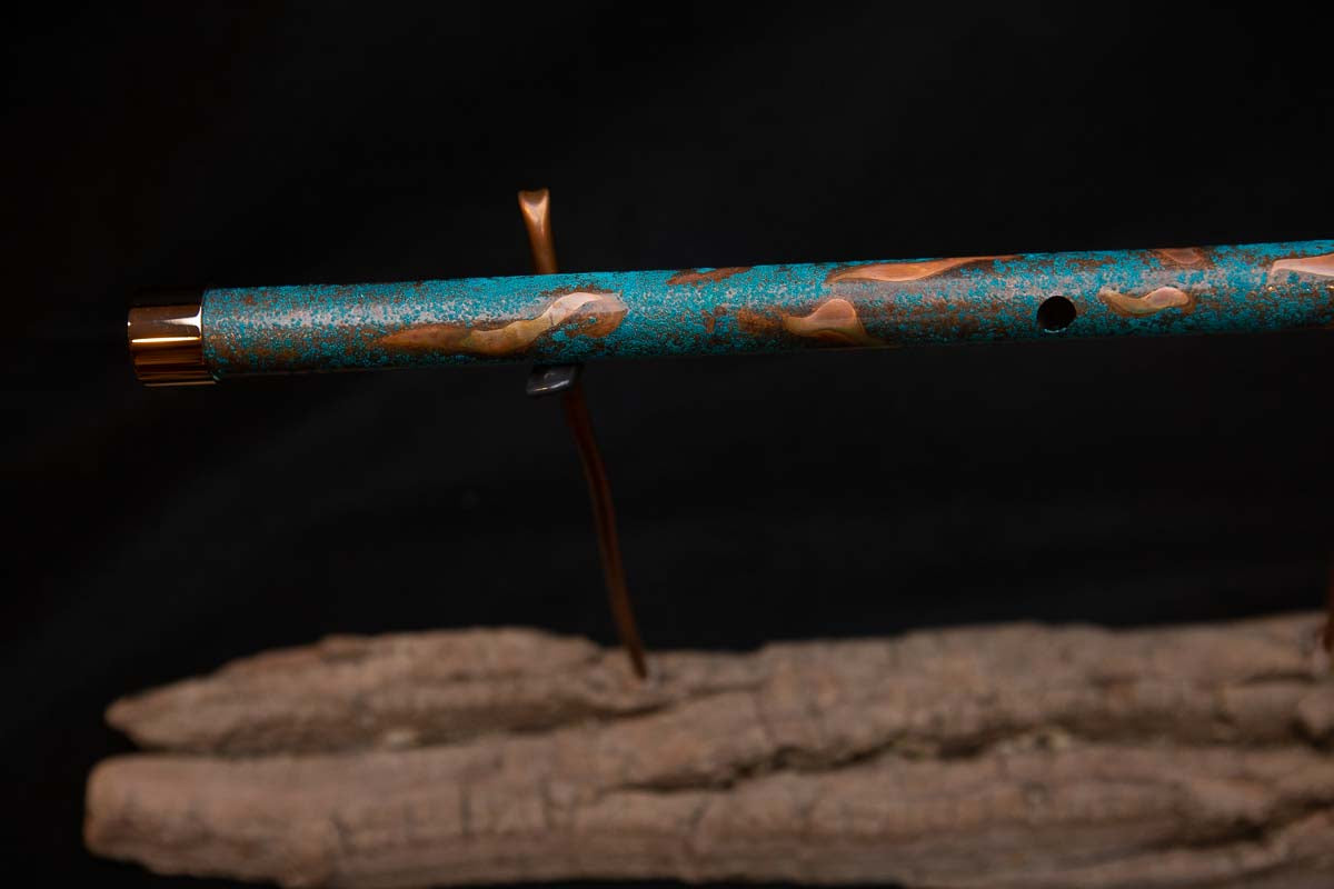 Lullaby Edition Copper Flute #LE0009 in Turquoise Summer