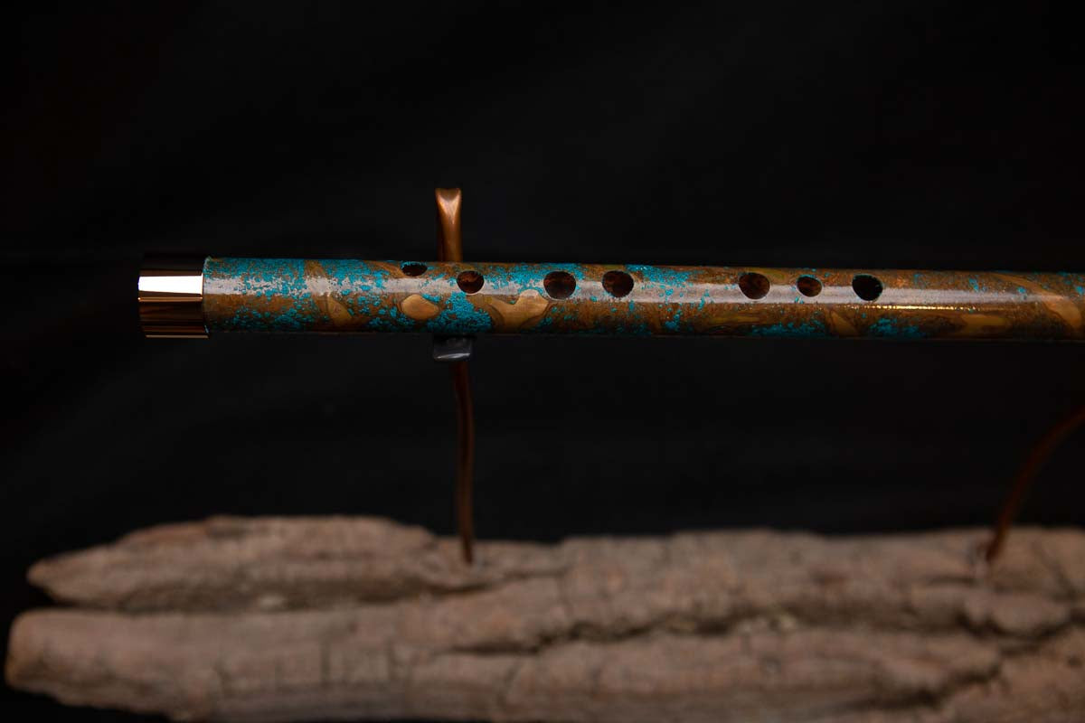 Lullaby Edition Copper Flute #LE0011 in Turquoise Waves