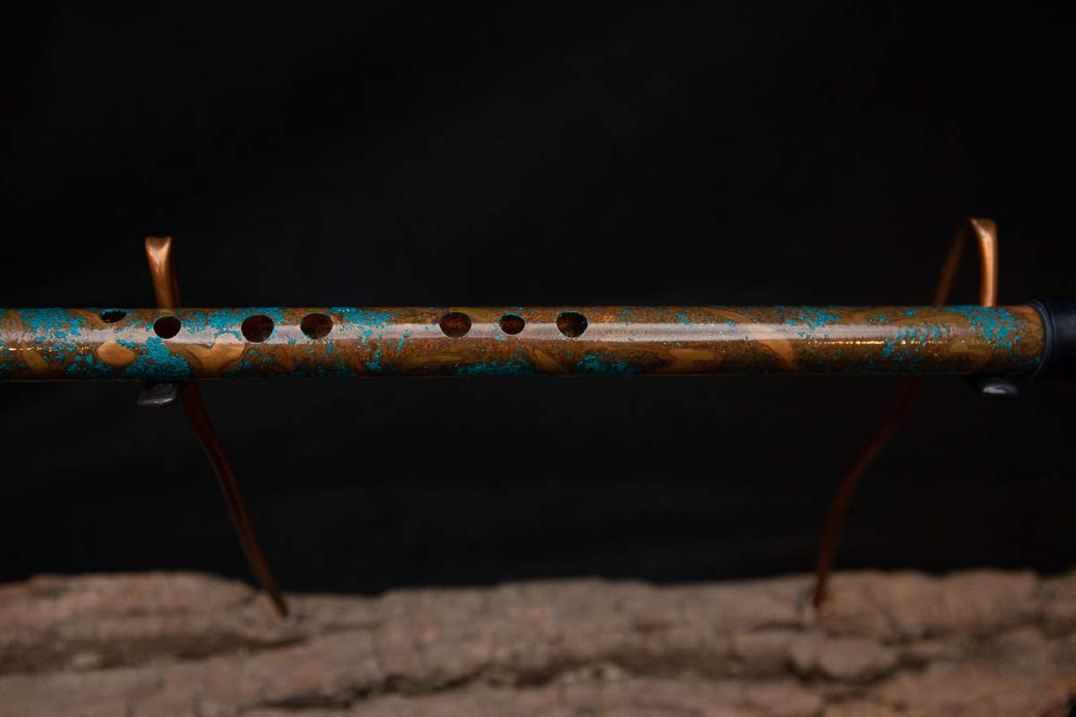 Lullaby Edition Copper Flute #LE0011 in Turquoise Waves