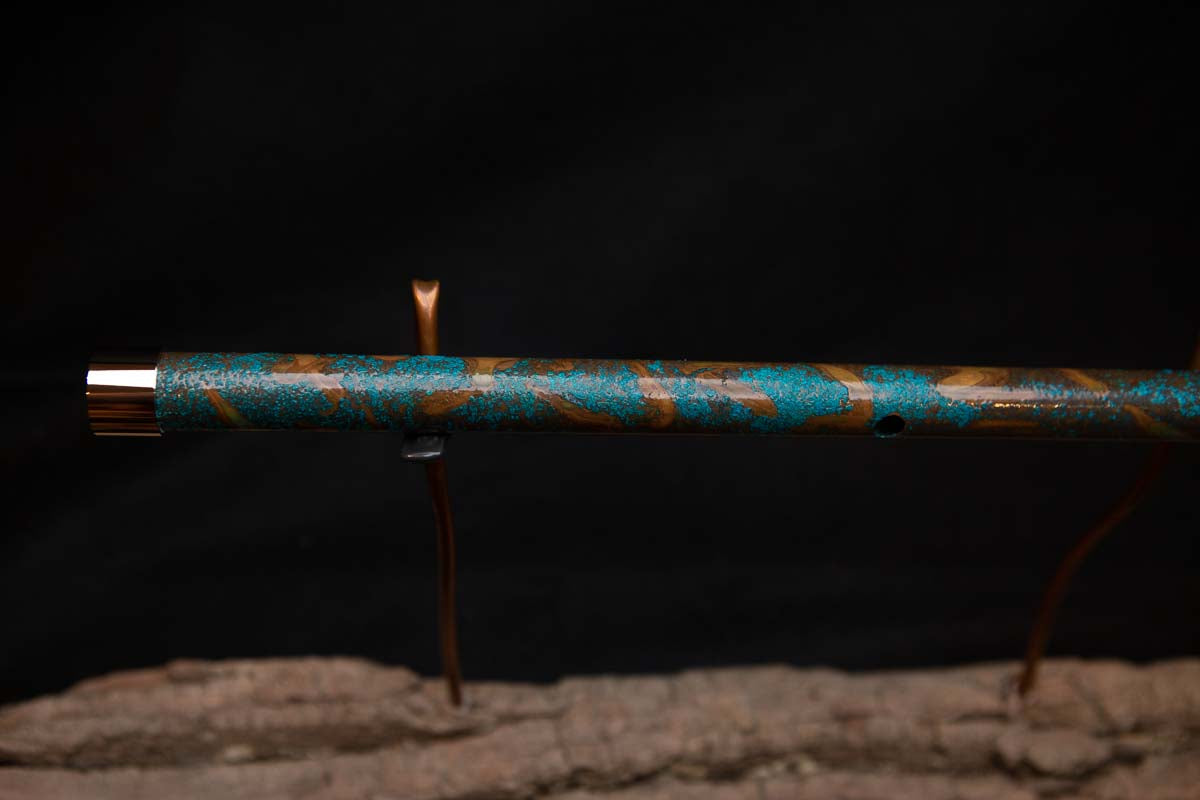 Lullaby Edition Copper Flute #LE0011 in Turquoise Waves