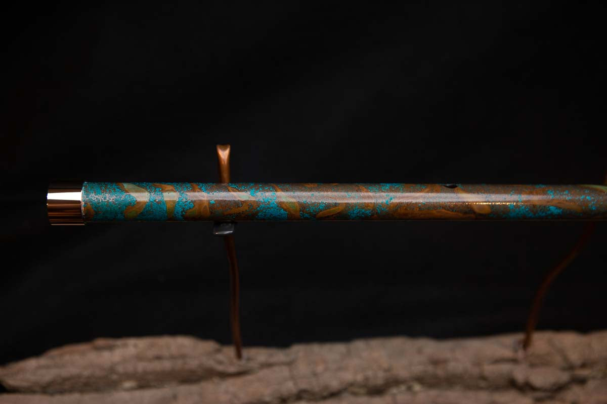 Lullaby Edition Copper Flute #LE0011 in Turquoise Waves