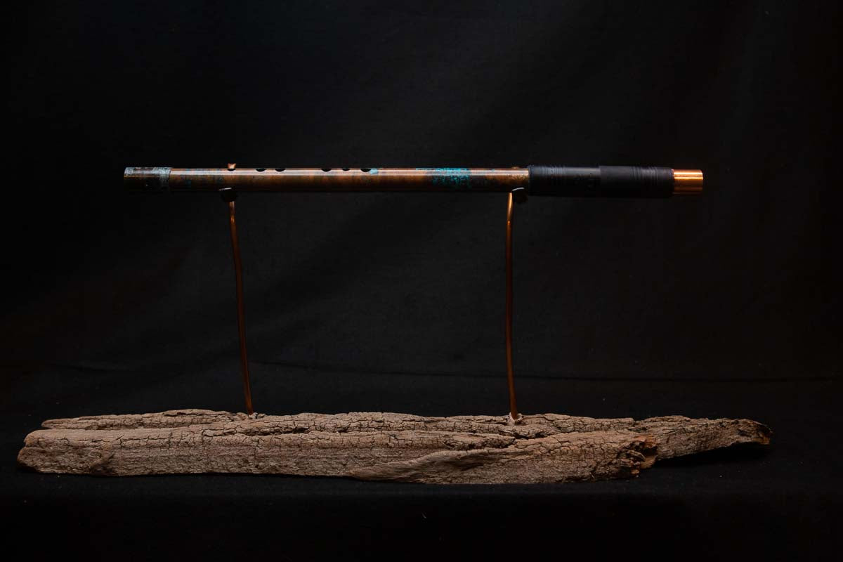 Lullaby Edition Copper Flute #LE0023 in Autumn Patina w/Midnight Ocean Endcap