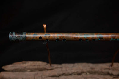 Lullaby Edition Copper Flute #LE0023 in Autumn Patina w/Midnight Ocean Endcap