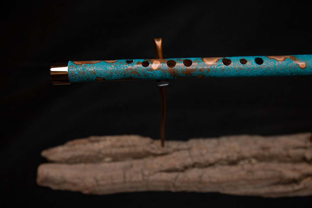 Lullaby Edition Copper Flute #LE0027 in Turquoise Summer