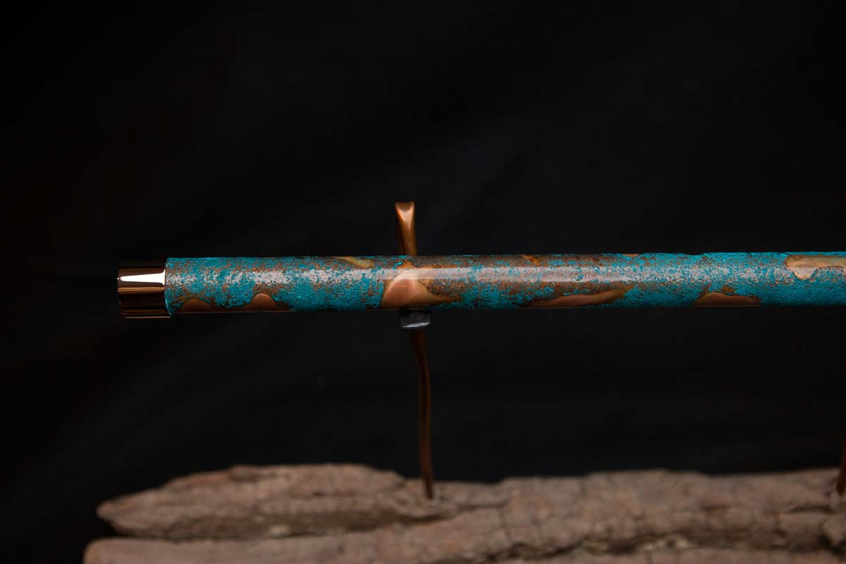 Lullaby Edition Copper Flute #LE0027 in Turquoise Summer