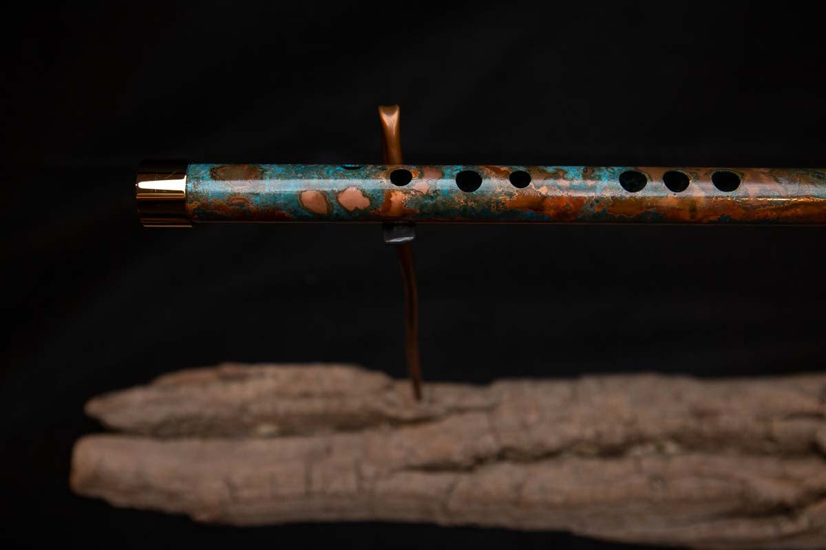 Lullaby Edition Copper Flute #LE0029 in Turquoise Autumn