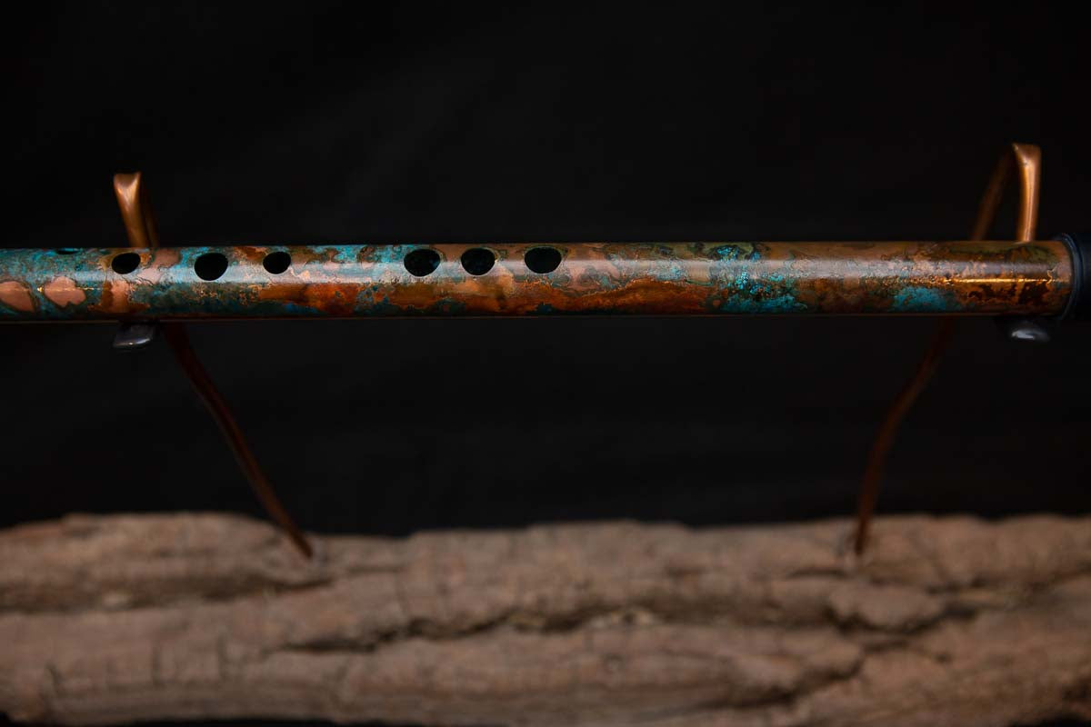 Lullaby Edition Copper Flute #LE0029 in Turquoise Autumn