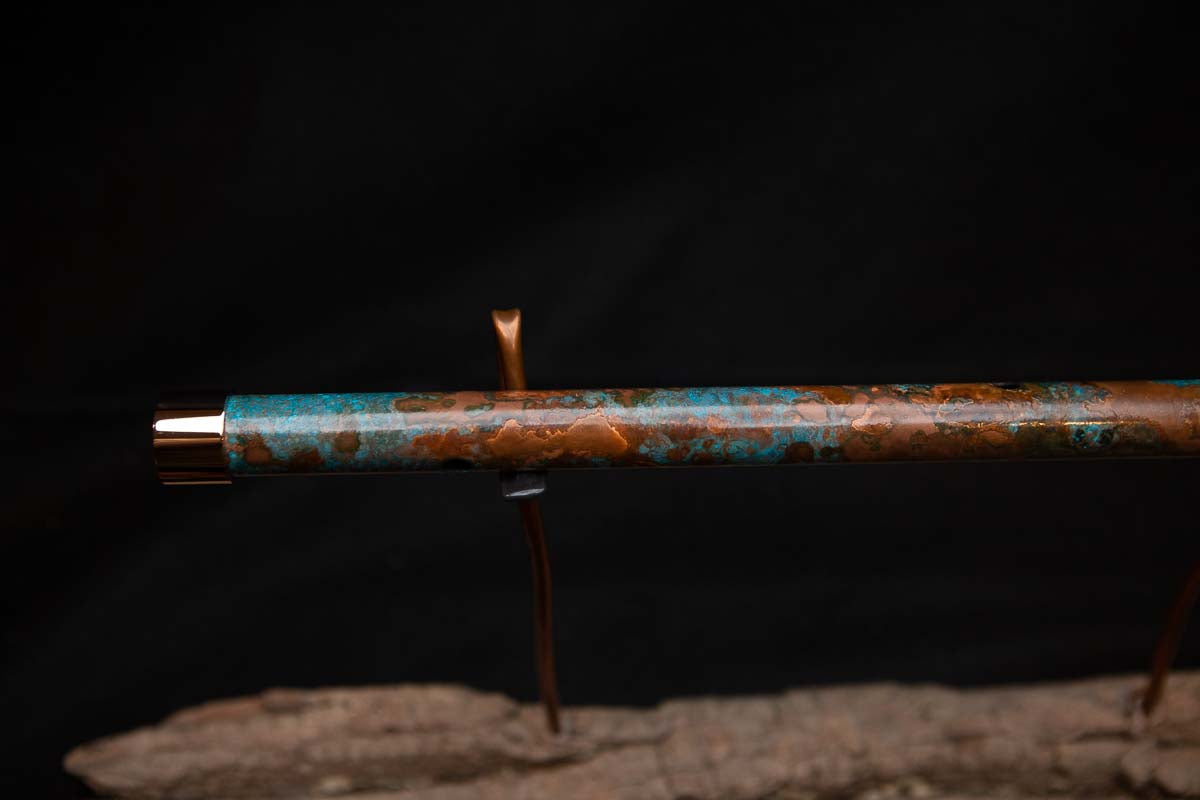 Lullaby Edition Copper Flute #LE0029 in Turquoise Autumn