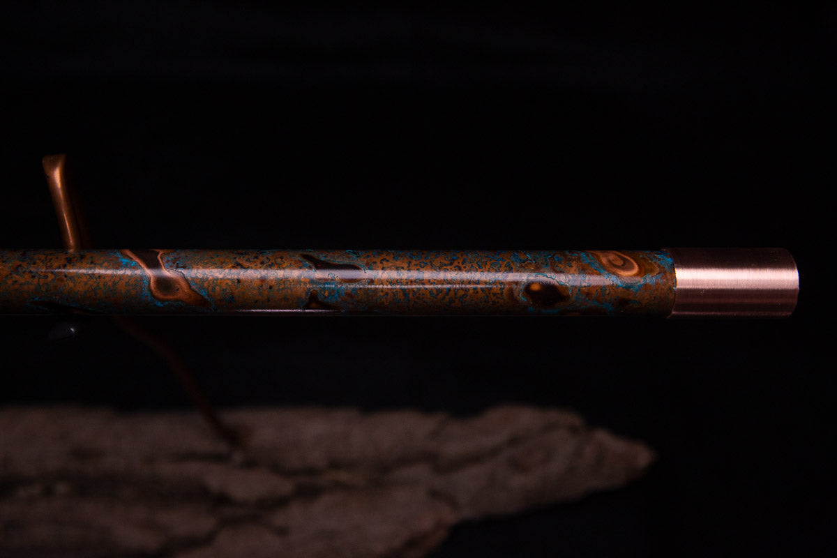 Copper Flute #0044 in Turquoise Burl | Low C