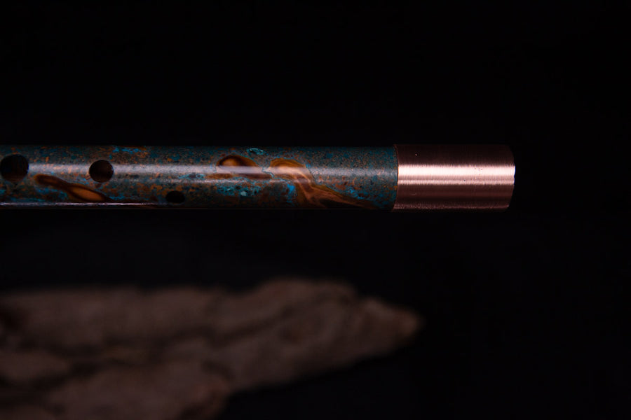 Copper Flute #0046 in Turquoise Burl | Low C