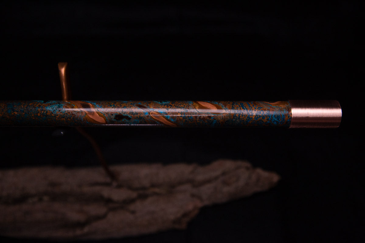 Copper Flute #0046 in Turquoise Burl | Low C