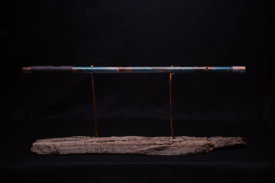 Copper Flute #0066 in Ocean Mist w/Turquoise Wind End Cap  | Low C