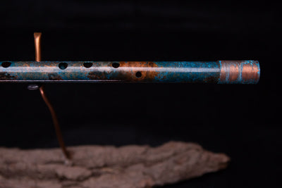 Copper Flute #0066 in Ocean Mist w/Turquoise Wind End Cap  | Low C