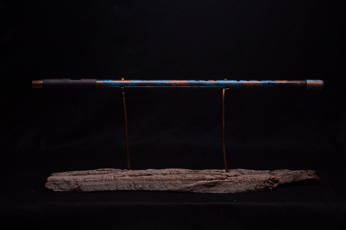 Copper Flute #0068 in Ocean Mist w/Turquoise Wind End Cap  | Low C