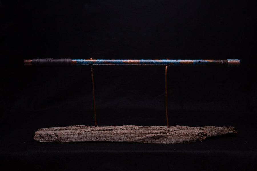 Copper Flute #0068 in Ocean Mist w/Turquoise Wind End Cap  | Low C