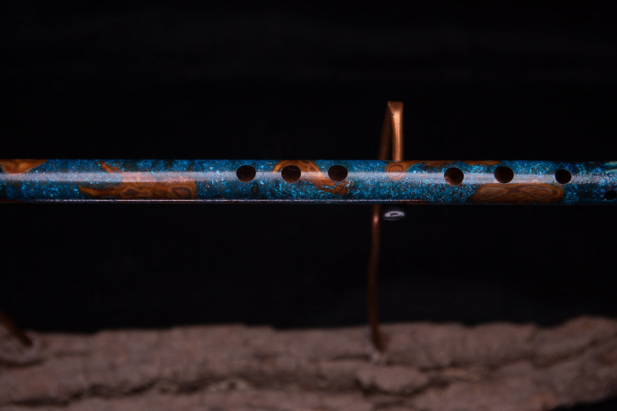 Copper Flute #0068 in Ocean Mist w/Turquoise Wind End Cap  | Low C