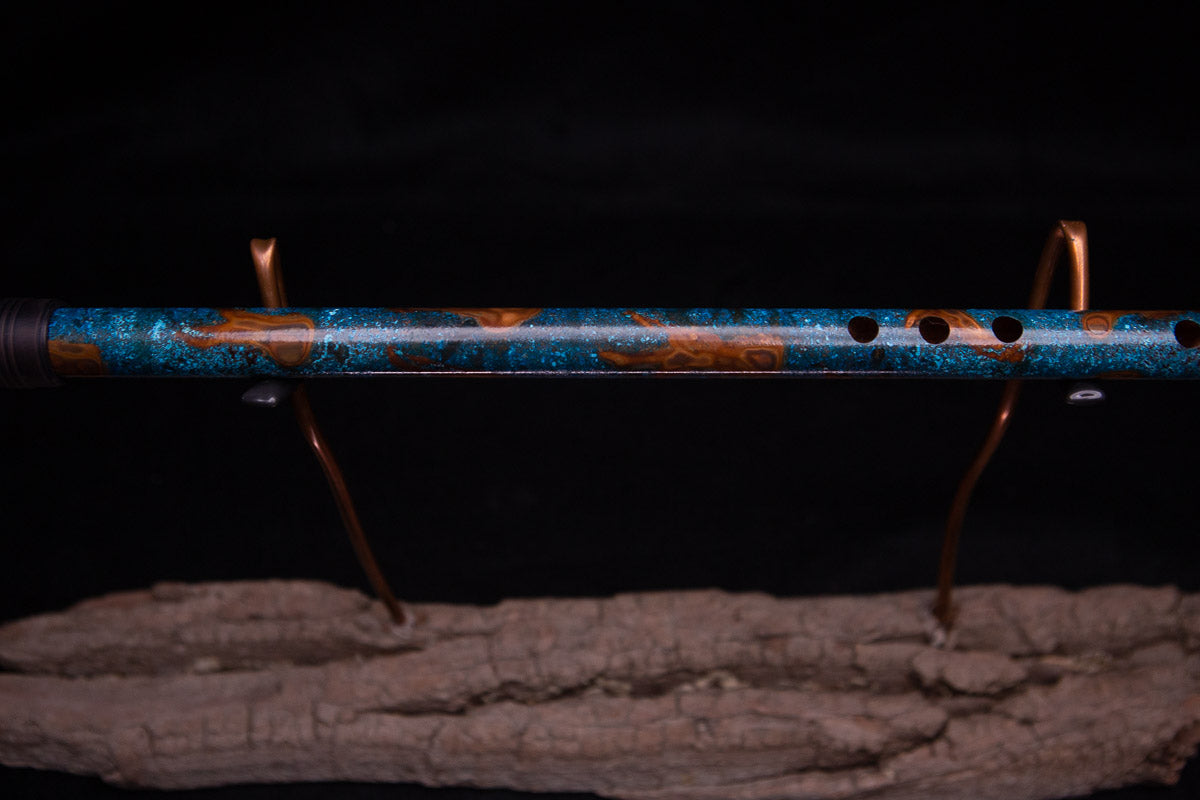 Copper Flute #0068 in Ocean Mist w/Turquoise Wind End Cap  | Low C