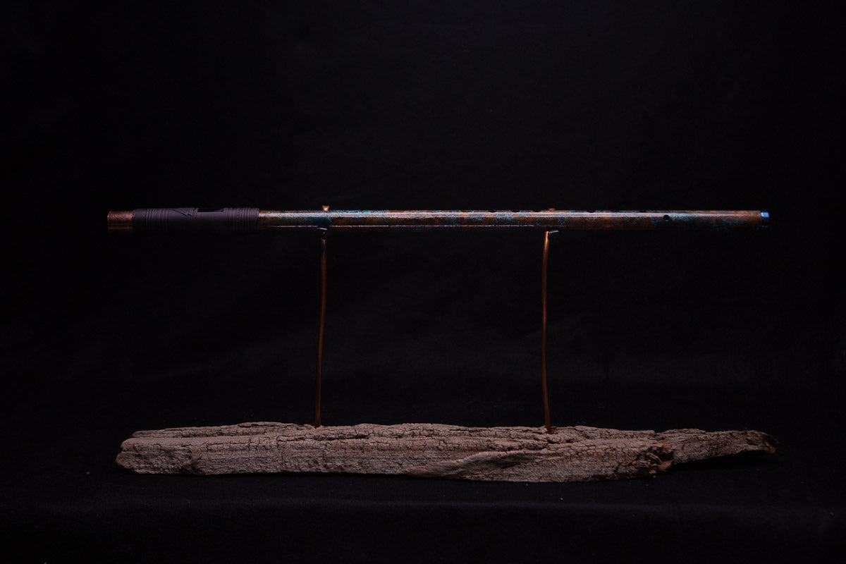 Copper Flute #0065 in Earth, Wind & Fire W/Blue Steel End Cap | Low C
