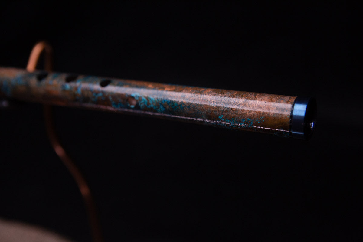 Copper Flute #0065 in Earth, Wind & Fire W/Blue Steel End Cap | Low C