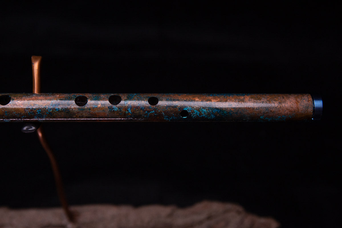 Copper Flute #0065 in Earth, Wind & Fire W/Blue Steel End Cap | Low C
