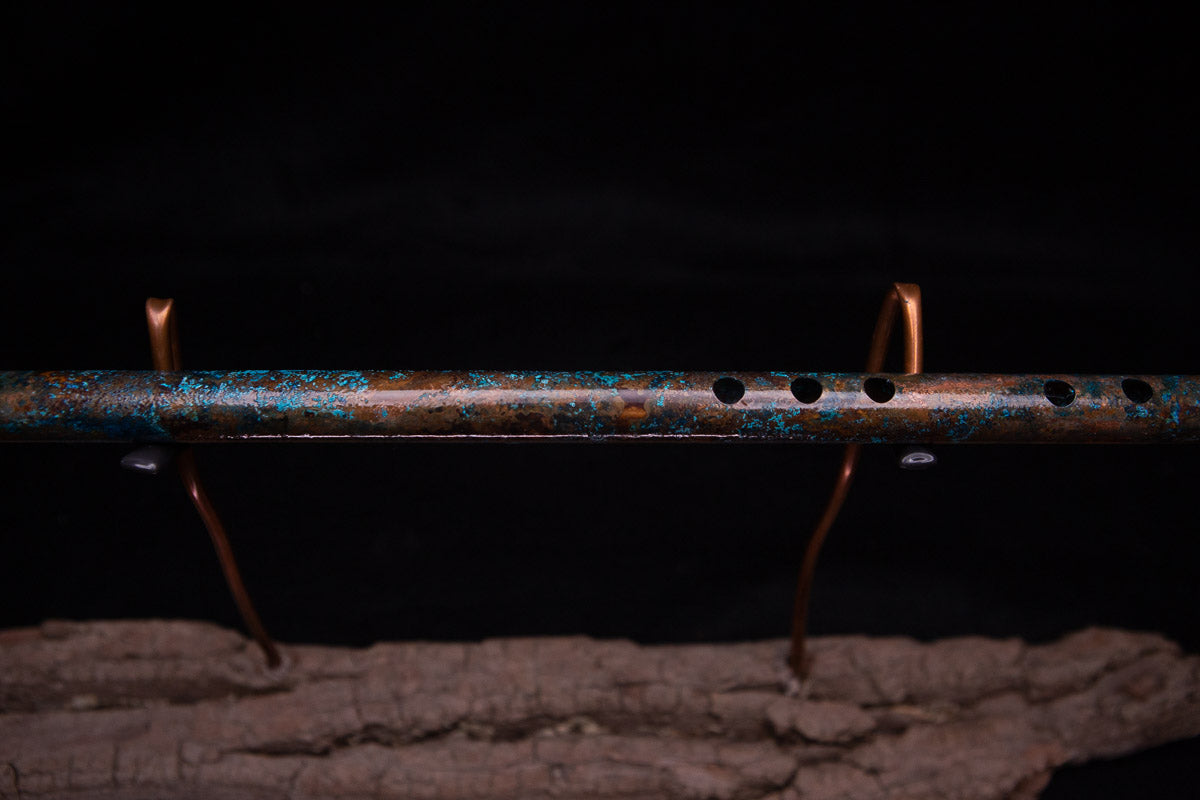 Copper Flute #0065 in Earth, Wind & Fire W/Blue Steel End Cap | Low C