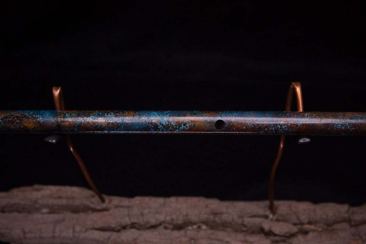 Copper Flute #0065 in Earth, Wind & Fire W/Blue Steel End Cap | Low C