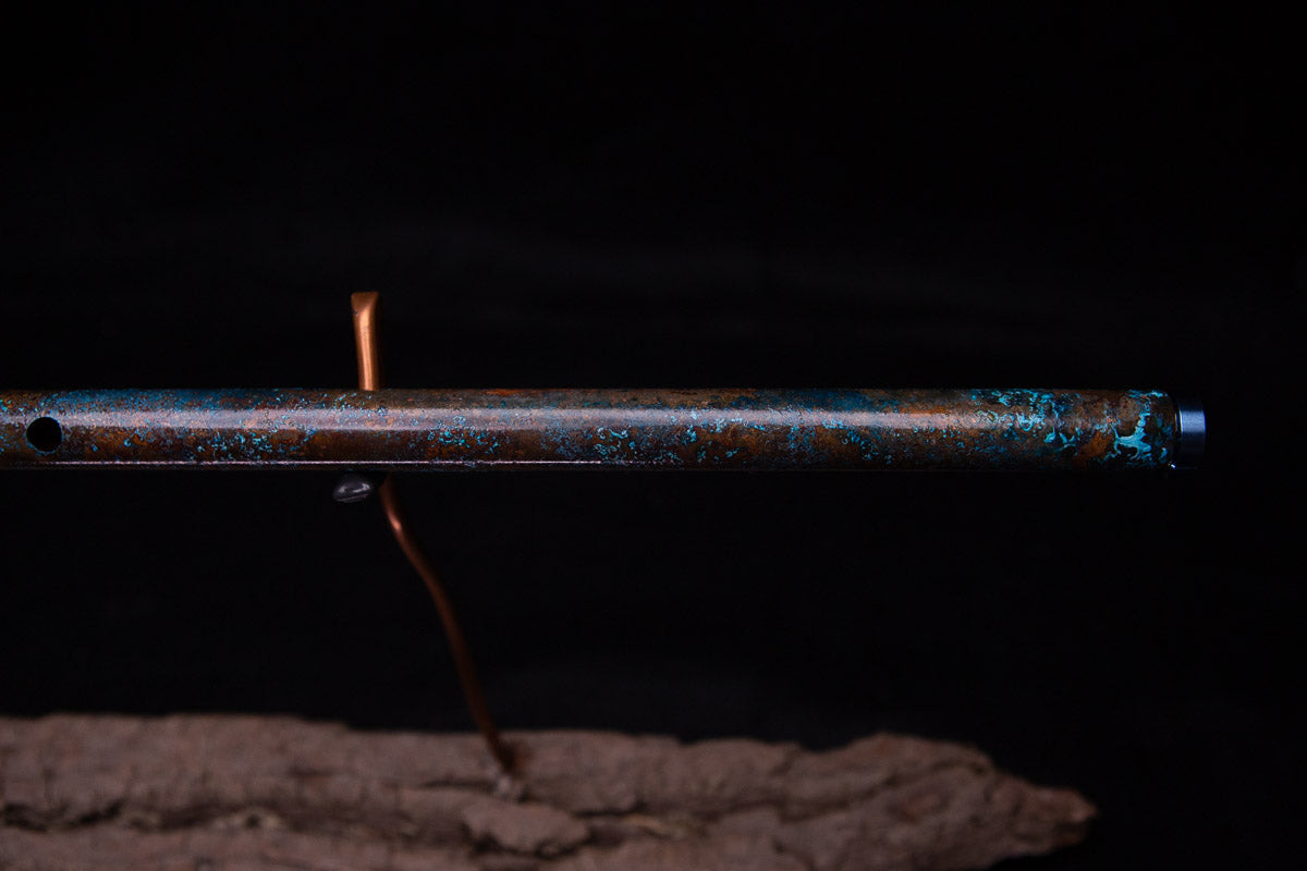 Copper Flute #0065 in Earth, Wind & Fire W/Blue Steel End Cap | Low C