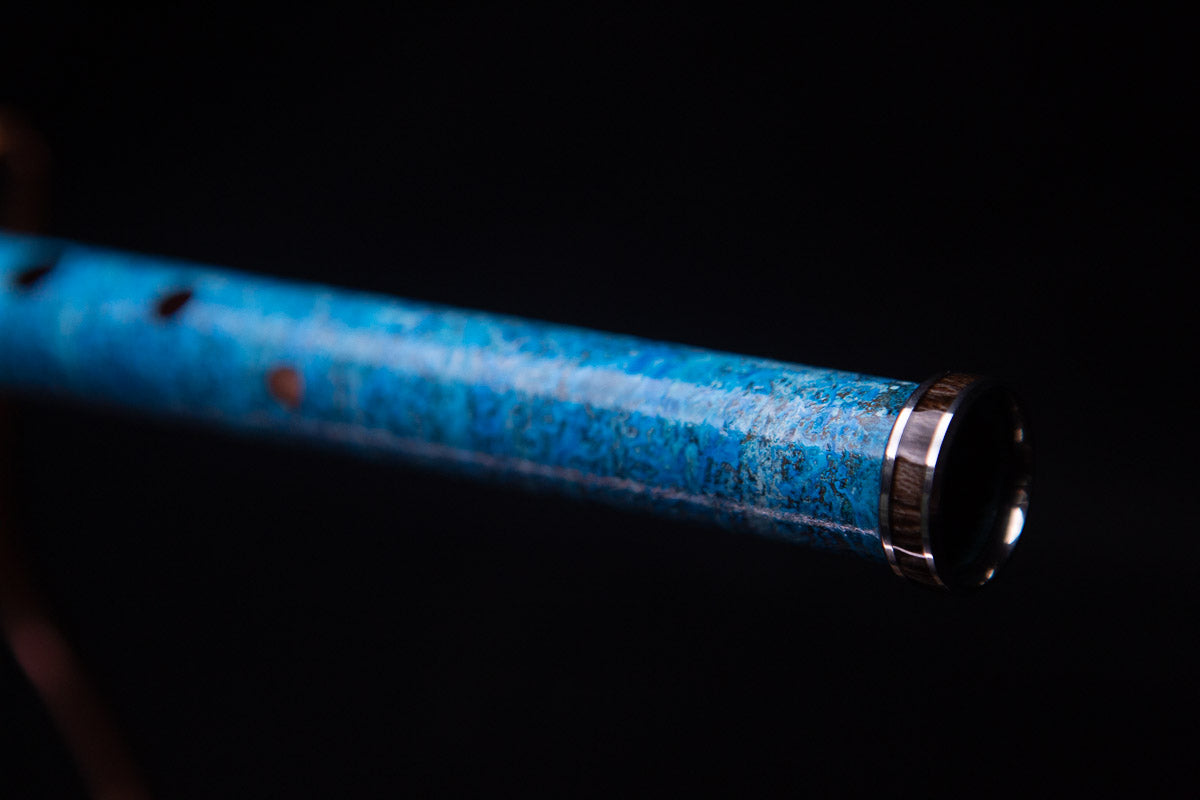 Copper Flute #0072 in Ocean Waters w/Steel & Wood End Cap | Low C