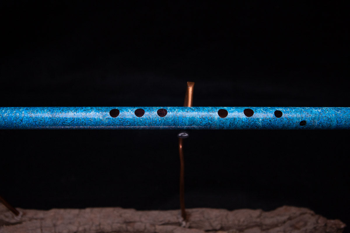 Copper Flute #0072 in Ocean Waters w/Steel & Wood End Cap | Low C