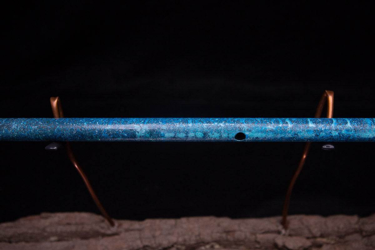Copper Flute #0072 in Ocean Waters w/Steel & Wood End Cap | Low C